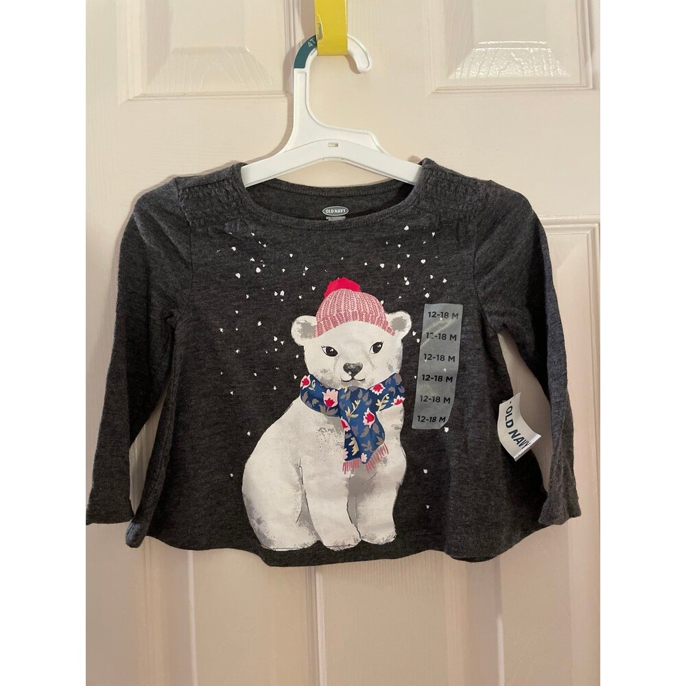 Old Navy Polar Bear Long Sleeve Shirt 12-18 Months
